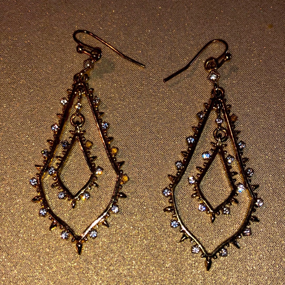 KS gold tone drop earrings